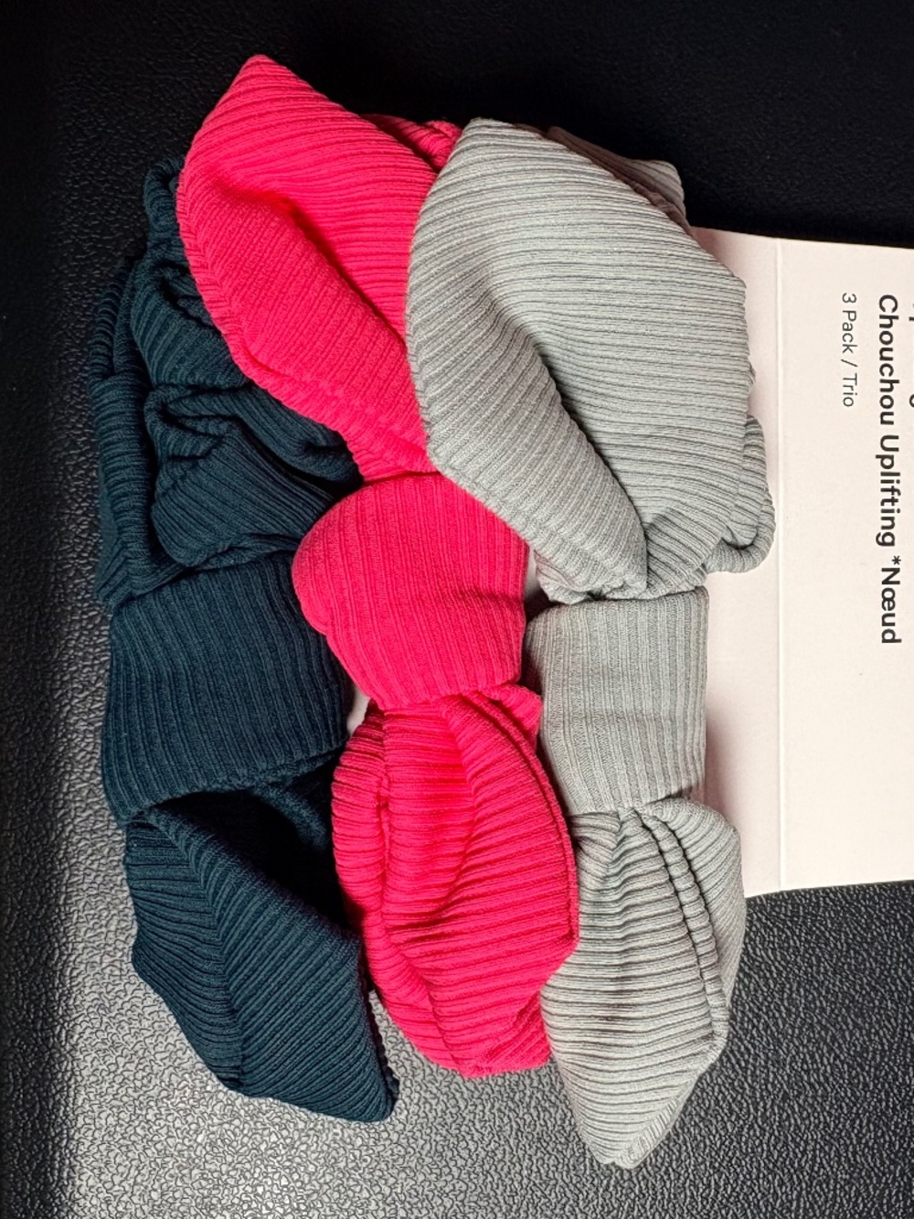 Lululemon Uplifting Scrunchies Bow *3 Pack NWT Colors: GLZP/WRTL/JDGR